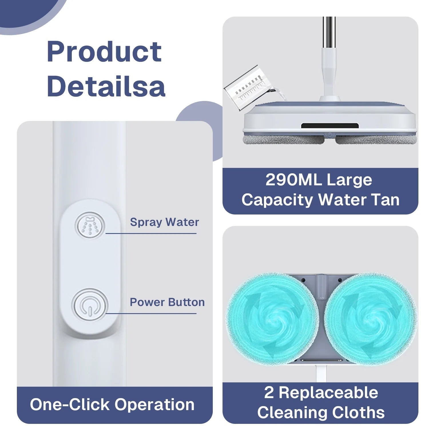 Pureova Dual-Motor Cordless Electric Spin Mop - Pureova Shop