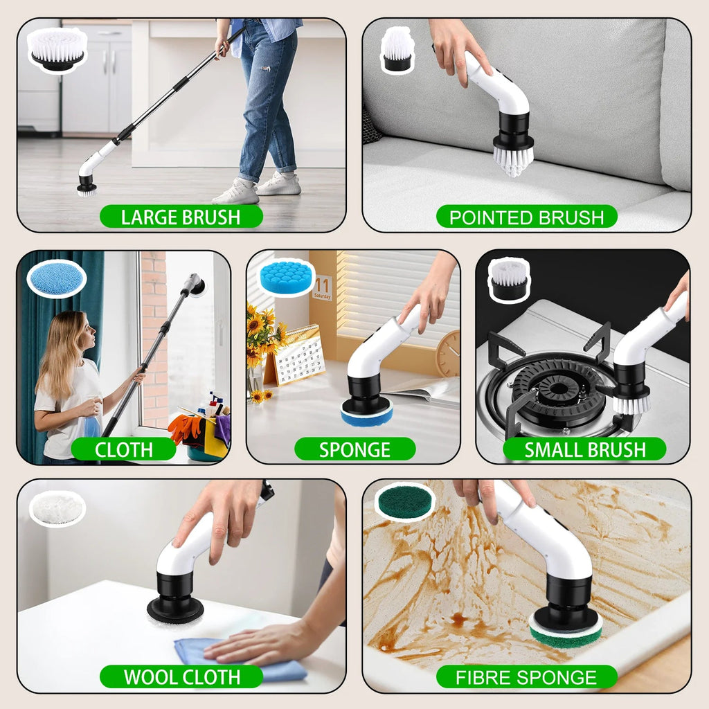 Pureova Electric Spin Scrubber – 7 Brush Heads, Cordless - Pureova Shop